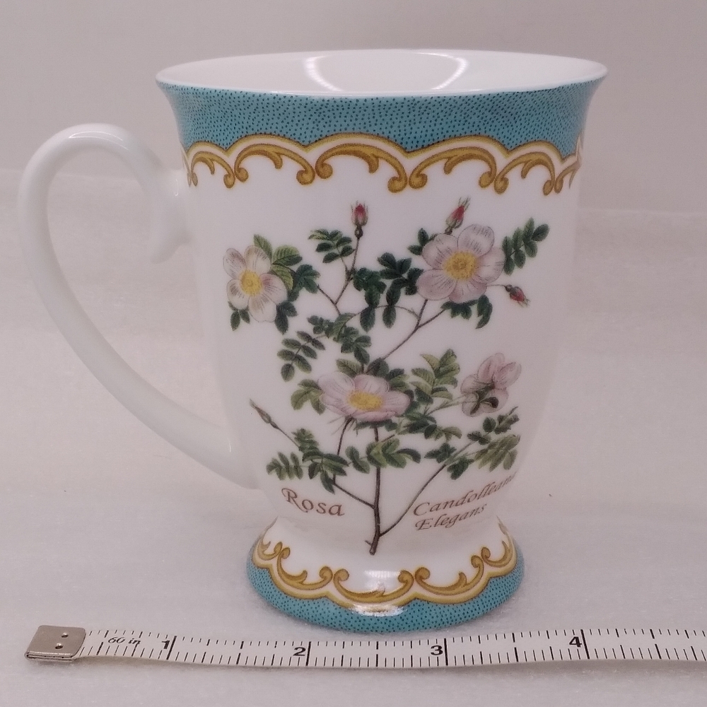 Kent Pottery Rosa Candolleana Elegans MUG White Flowers Pedestal 8 oz Cup - Picture 3 of 11
